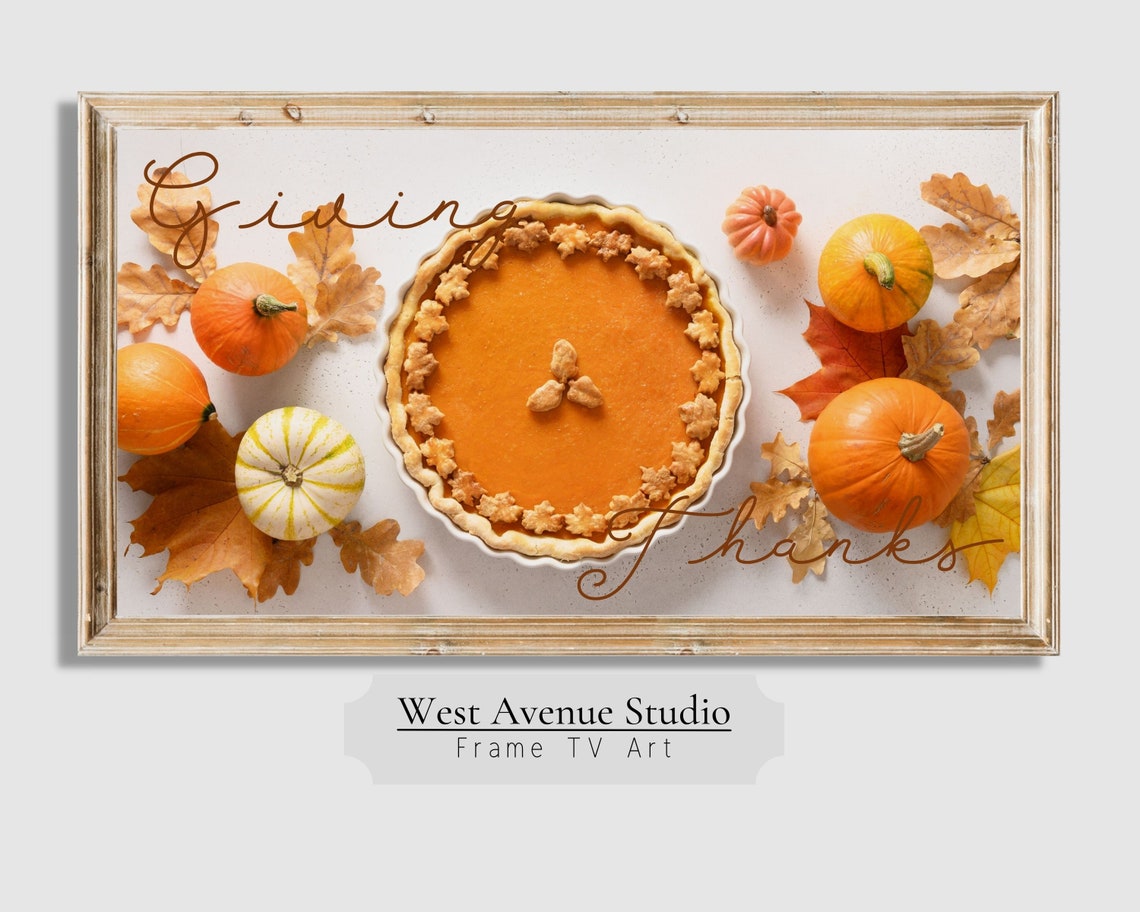 Giving Thanks Pumpkin Pie Flat Lay Fall Mini Pumpkins Autumn Poster - Image 3