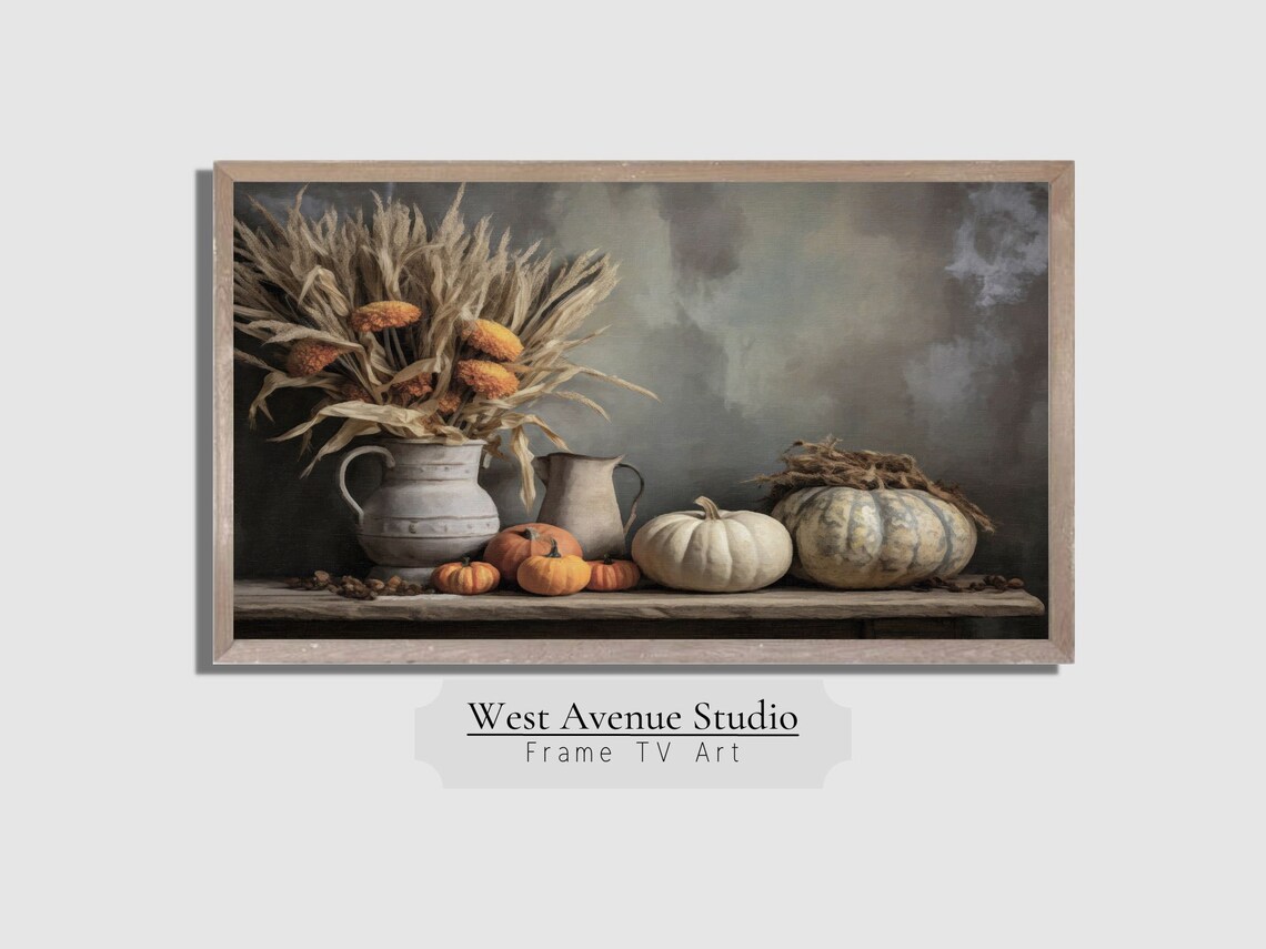Fall Wheat Field Farmhouse Art, Autumn Decor