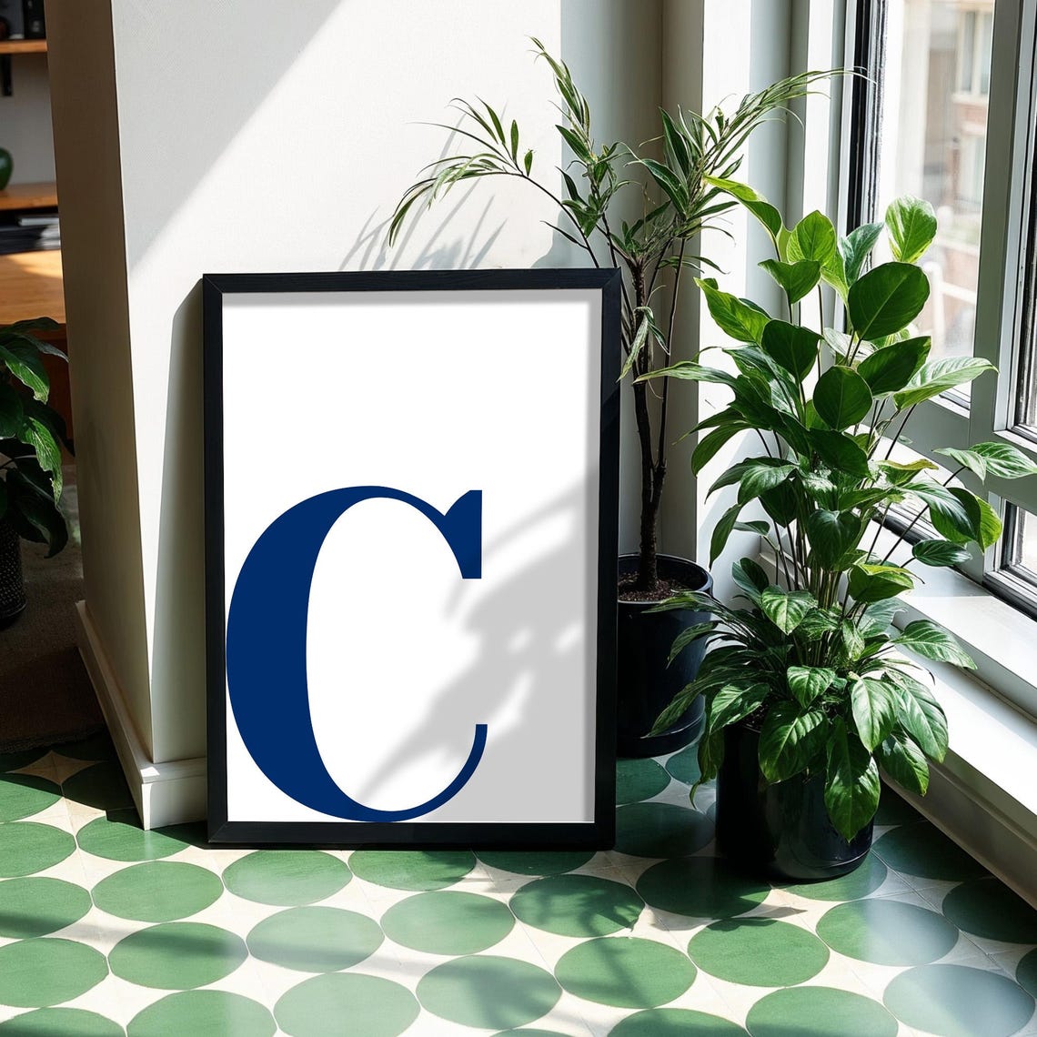 Letter C Print Minimalist Art Monogram Initial Alphabet Baby Artdigital Wall Navy
