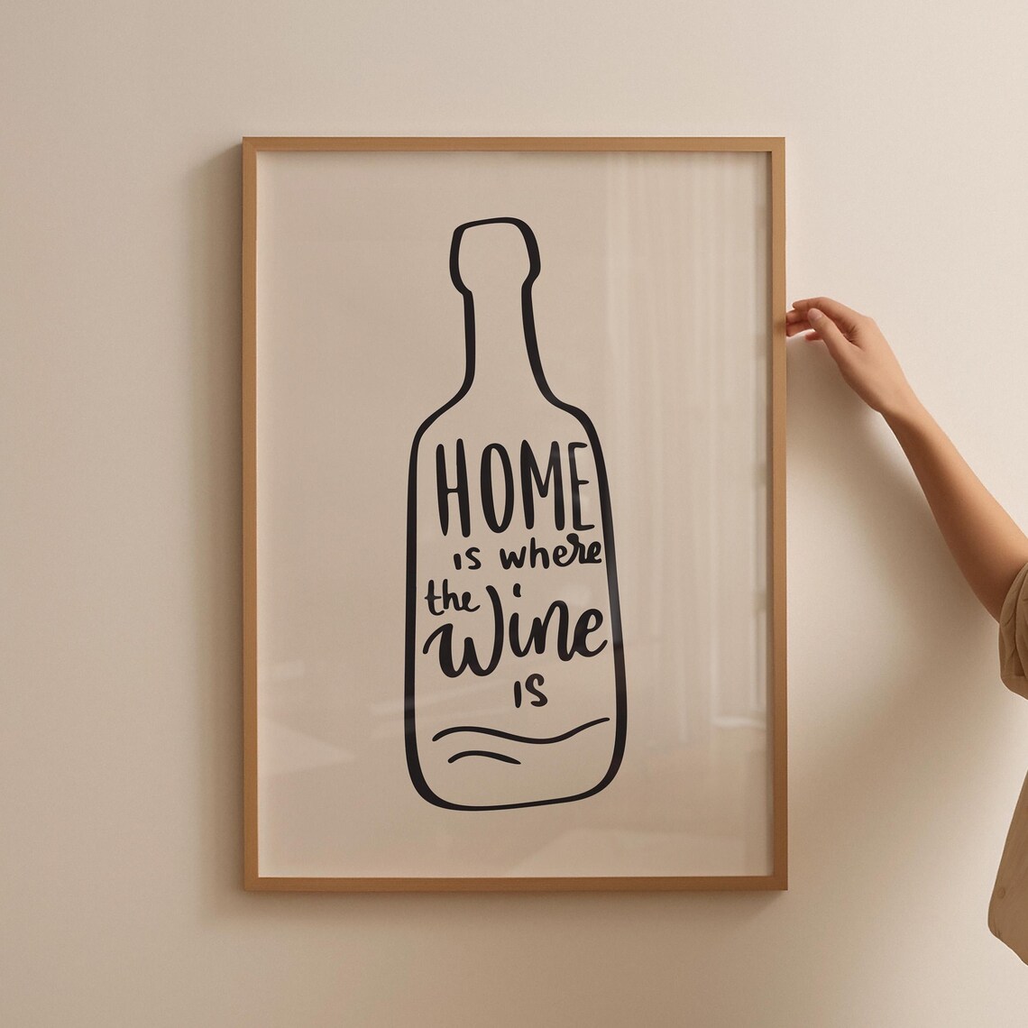 Wine Quote Poster, Minimalist Kitchen Decor - Image 5