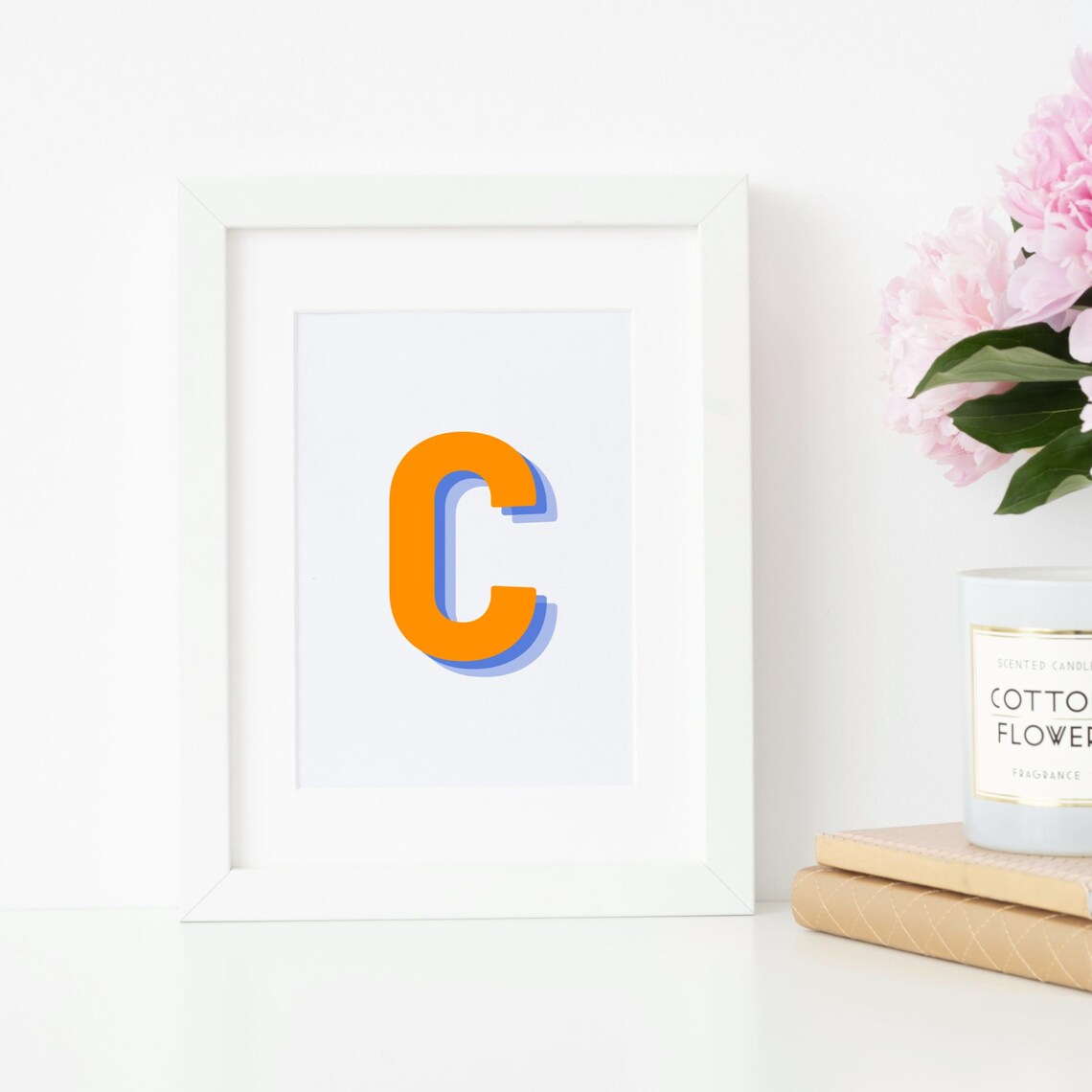 Retro 3D Letter C, Monogram Initial Poster - Image 4