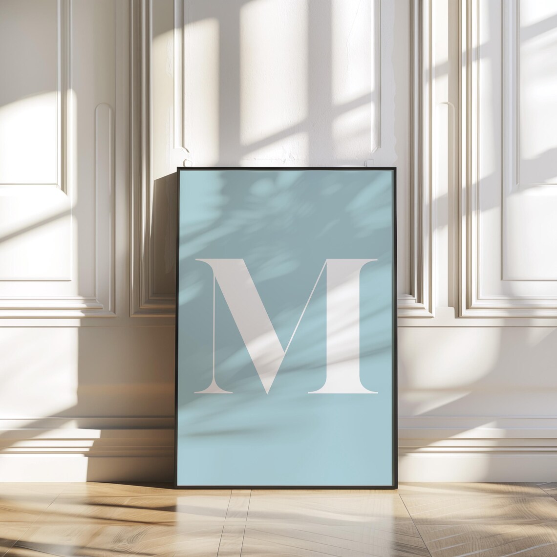 Letter M Monogram, Minimalist Alphabet Art