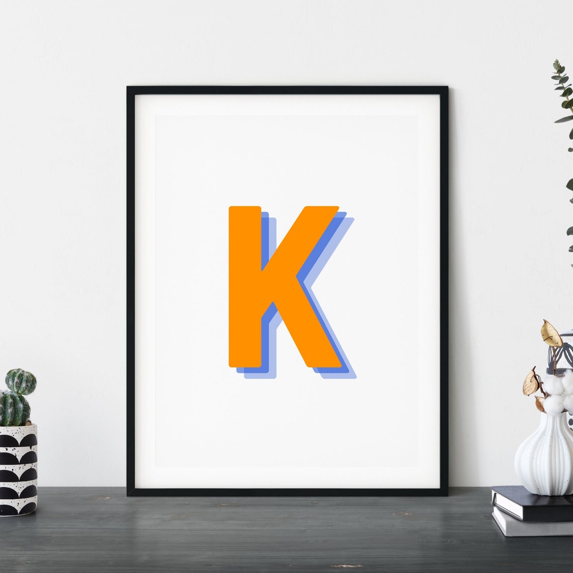 Retro 3D Letter K Poster Print - Image 5