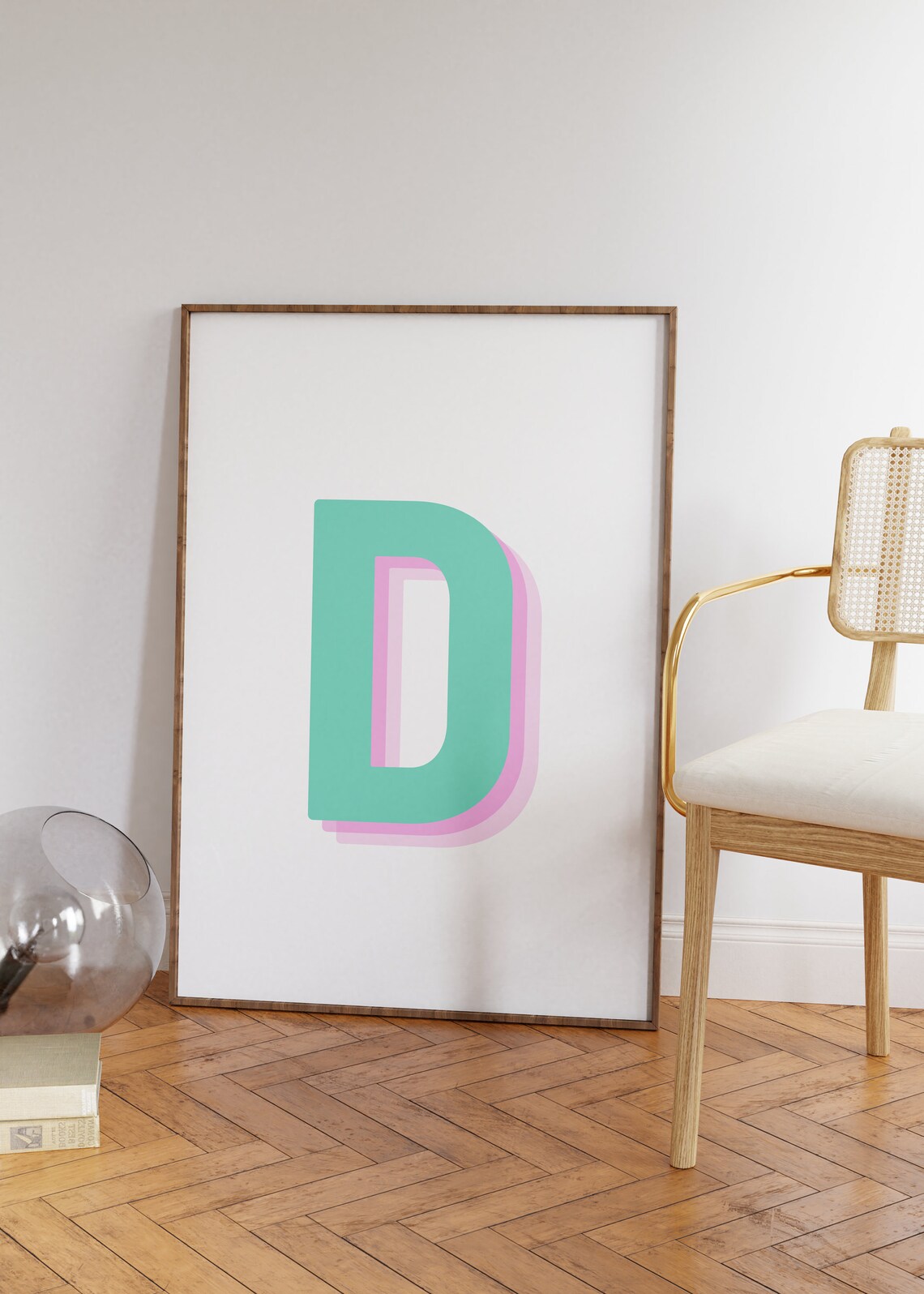 Retro 3D Letter D Monogram, Baby Letter Art - Image 5