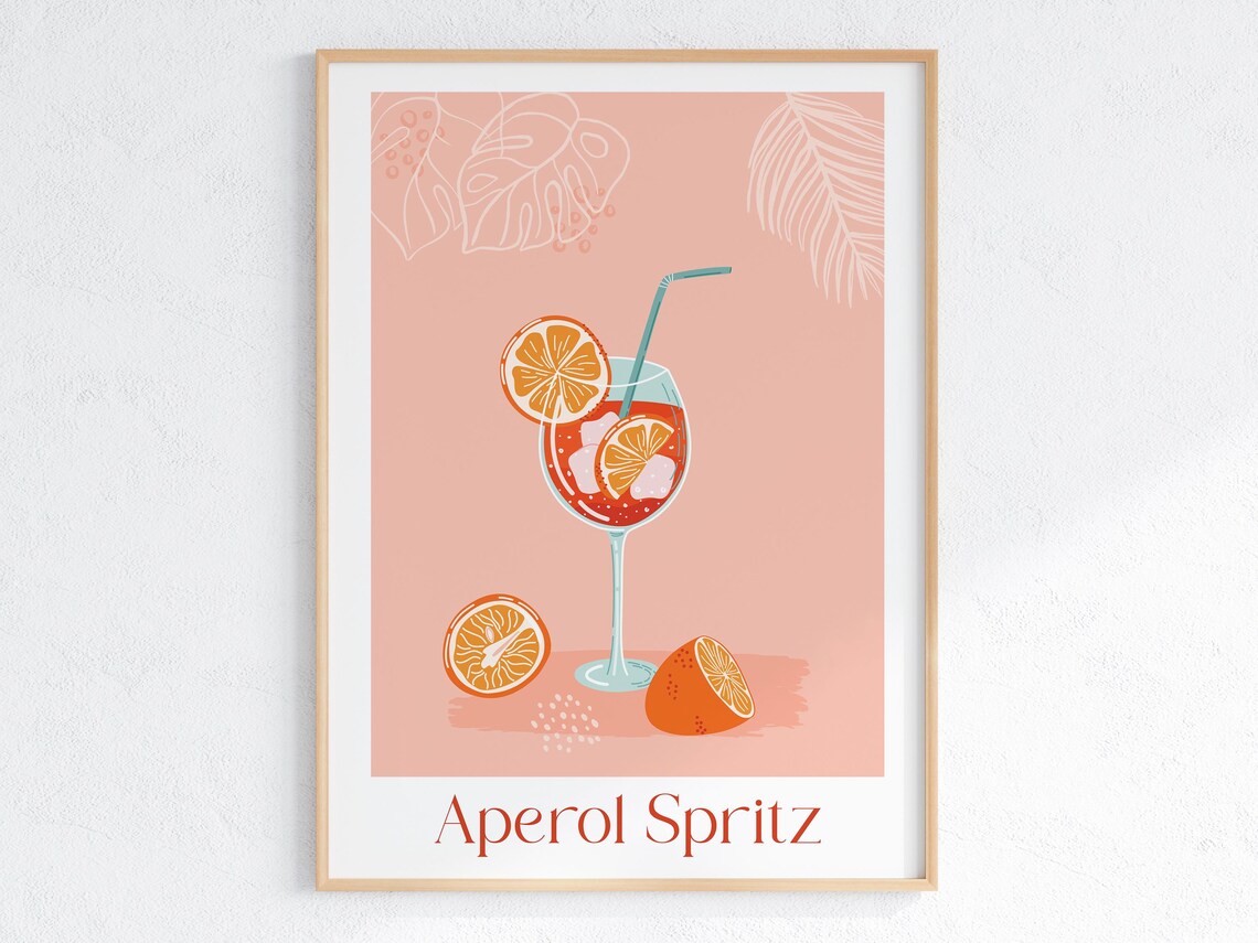 Aperol Spritz, Trendy Retro Cocktail Poster - Image 4