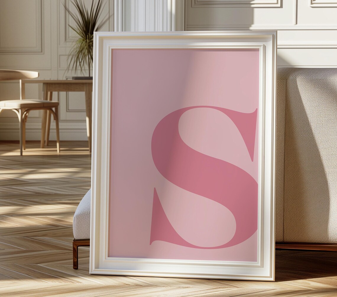 Letter S Alphabet Art, Nursery Wall Decor