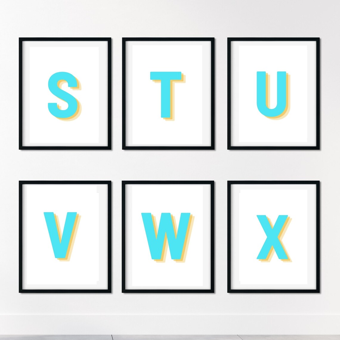 Retro 3D A Letter Monogram Alphabet Print - Image 2