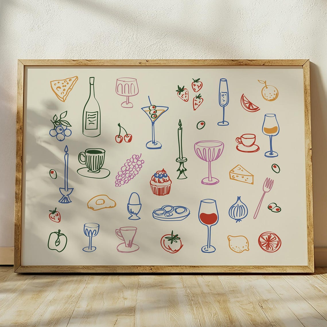 Printable Art Wine Print For Foodies Dinner Table Poster Kitchen Party Wall Decor Unique Cafe Digital Download