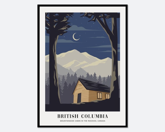 Cabin In The Rockies, Boho Travel Poster