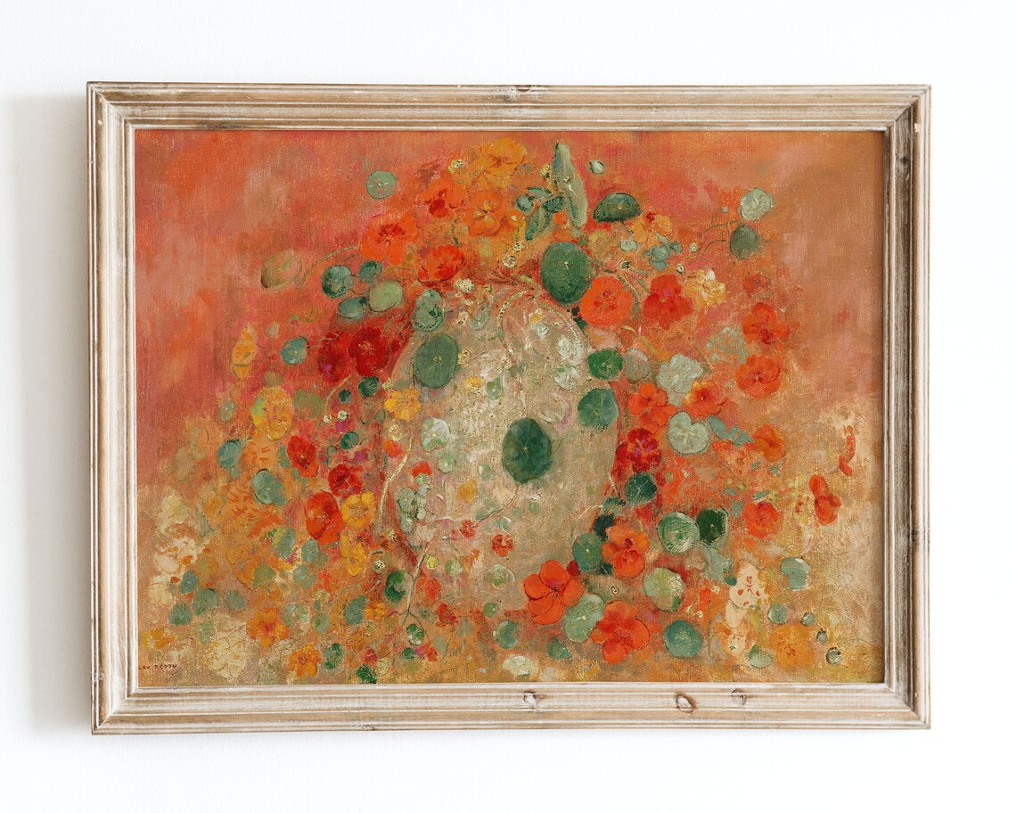 Odilon Redon Nasturtiums 1905, Vintage Floral Art Print