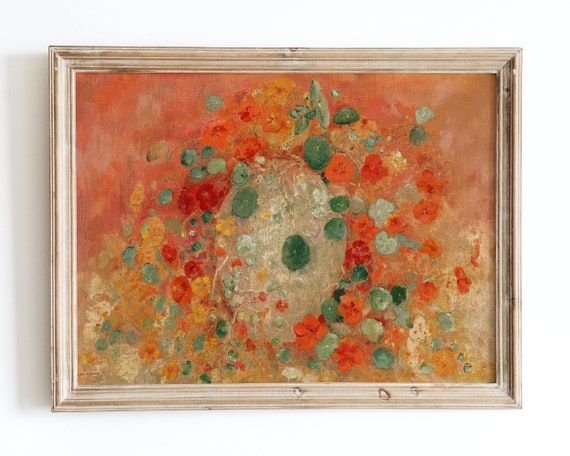 Odilon Redon Nasturtiums 1905, Vintage Floral Art Print