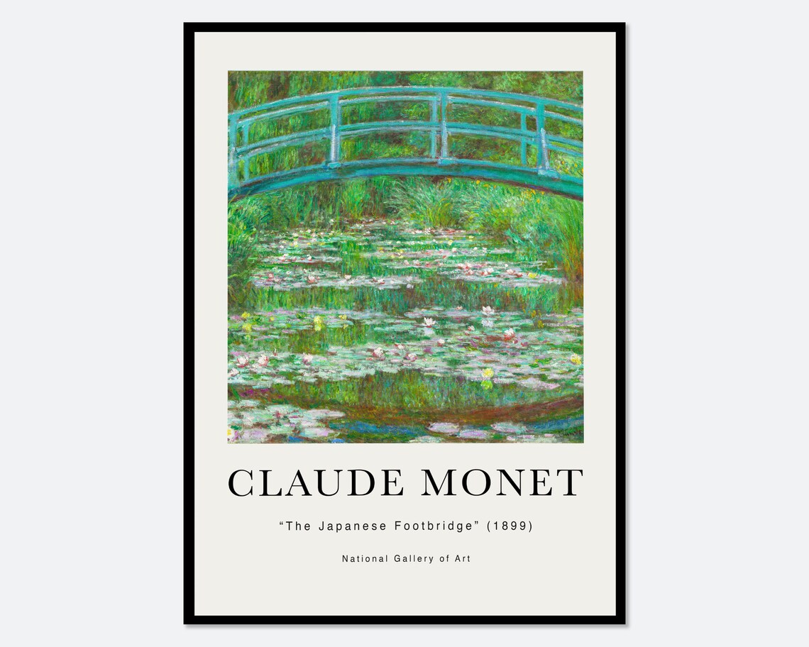 Monet The Japanese Footbridge, Vintage Exhibition Poster