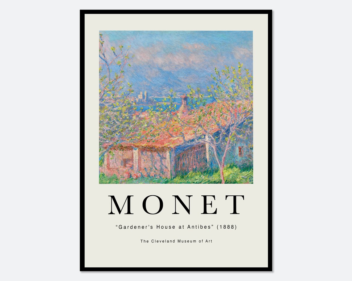 Monet Gardeners House at Antibes, Vintage Exhibition Poster