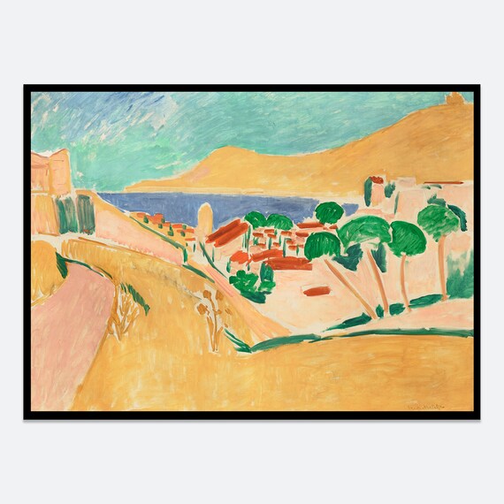 Henri Matisse Collioure En Aot August Summer Landscape Painting Vintage Poster Wall Art Print Antique Exhibition Colorful Fauvism M172b