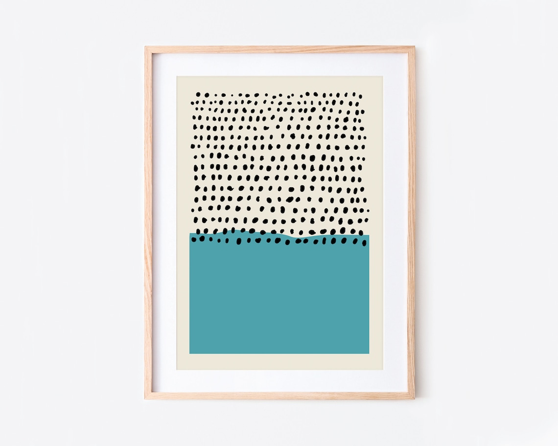 Minimalist Midcentury Modern Dots and Shapes Art Print