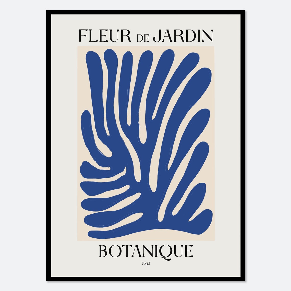 Fleur de Jardin Botanique No 1 Cobalt Blue Matisse Cut Out Poster