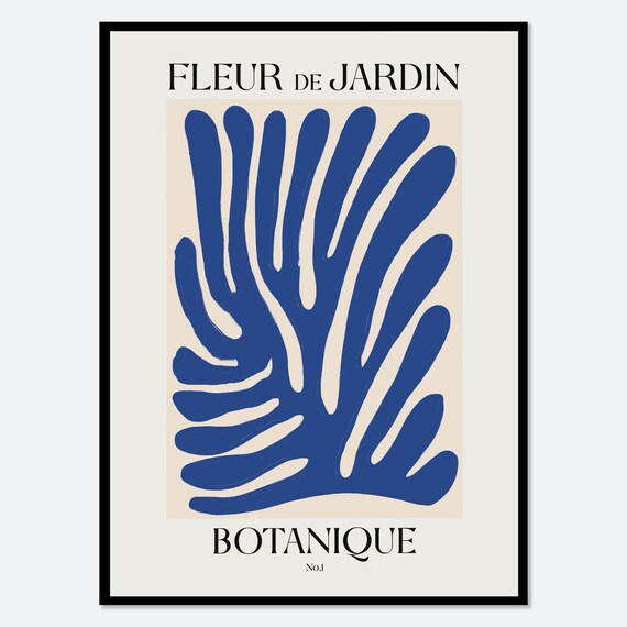 Fleur de Jardin Botanique No 1 Cobalt Blue Matisse Cut Out Poster