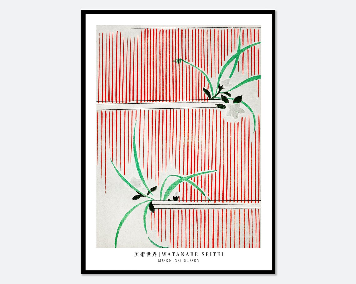 Watanabe Seitei Morning Glory Vintage Japanese Art Print