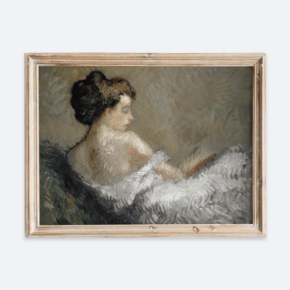 European Vintage Rustic Lady Portrait Art Print