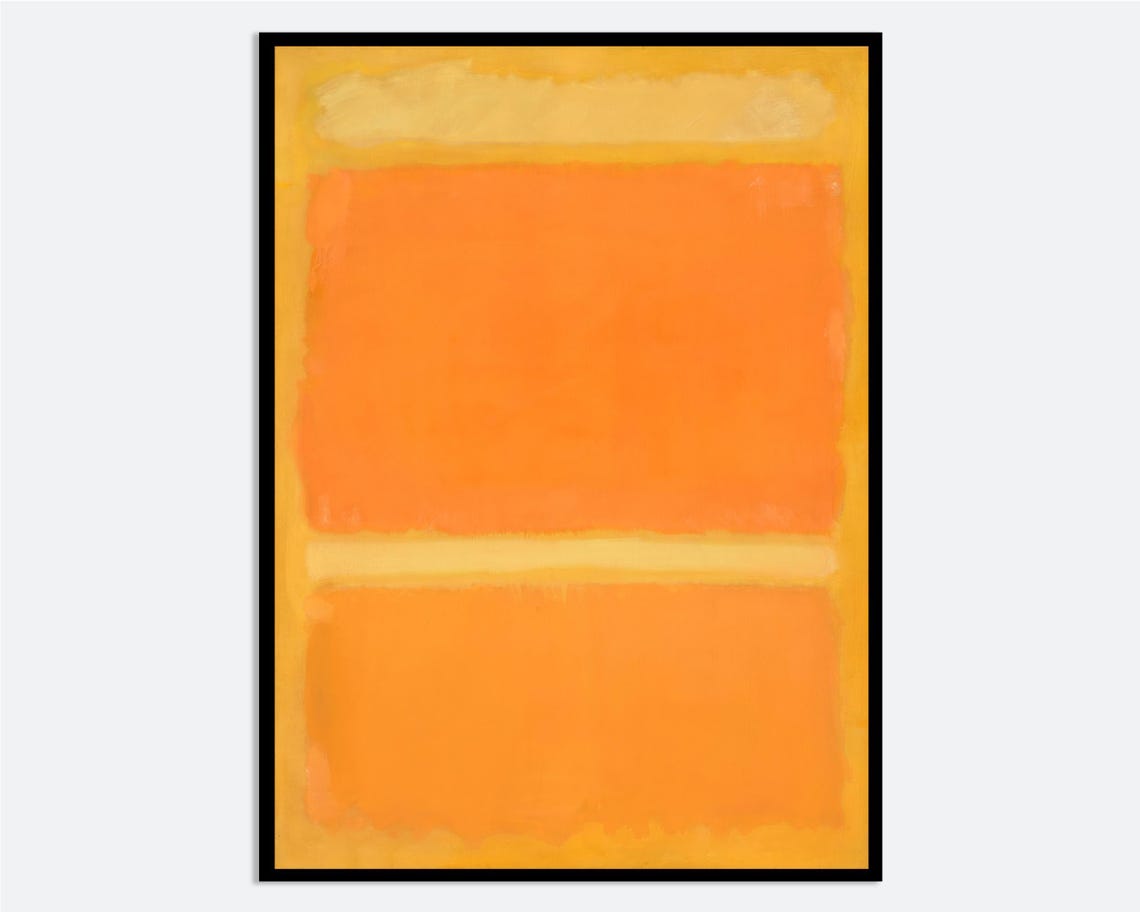 Mark Rothko Untitled Yellow Orange Blocks Abstract Art Poster