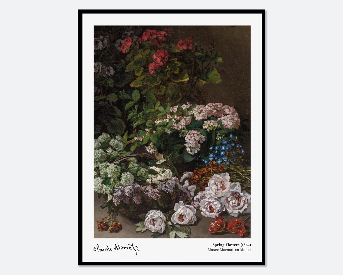 Claude Monet Spring Flowers 1864 Vintage Art Print