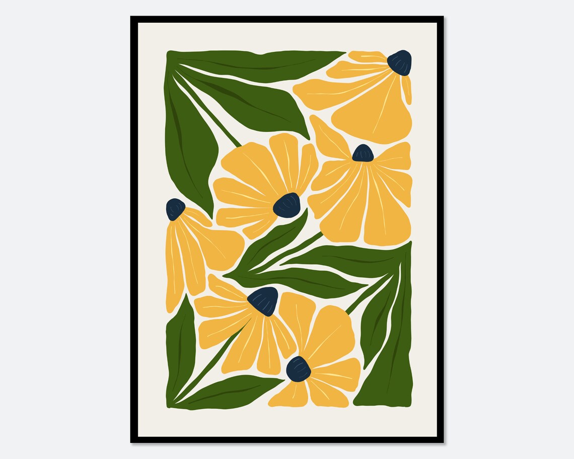 Flower Market Abstract Botanical, Matisse Style Art Print