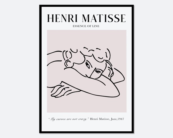 Henri Matisse Essence of Line Reclining Woman 1947 Quote Poster