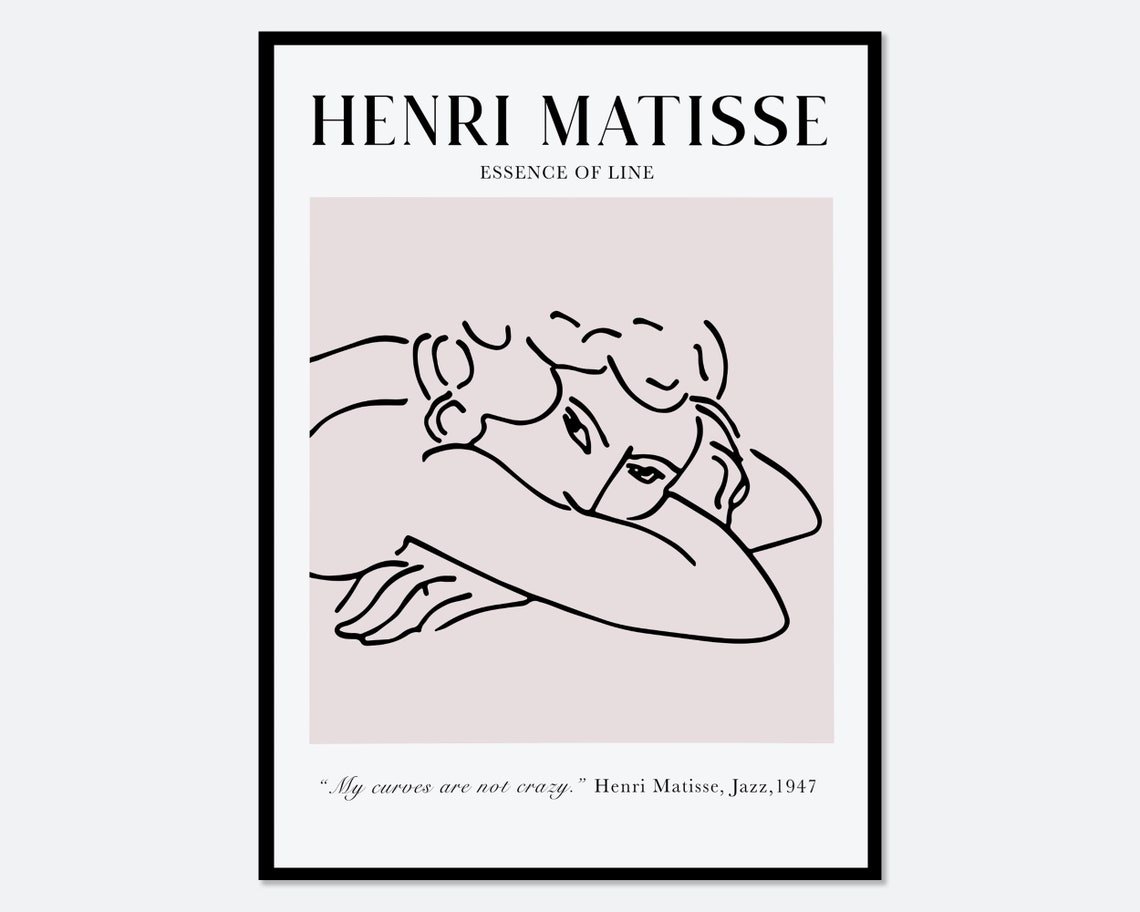 Henri Matisse Essence of Line Reclining Woman 1947 Quote Poster