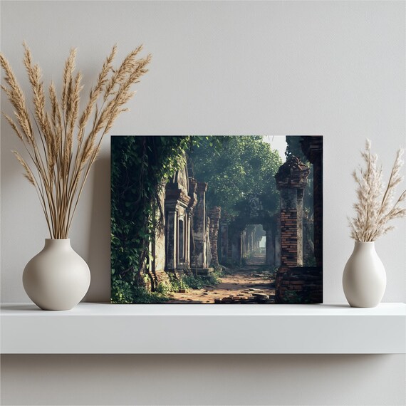 Ancient Temple Ruins Jungle Overgrown Stone Mystery Photo Poster