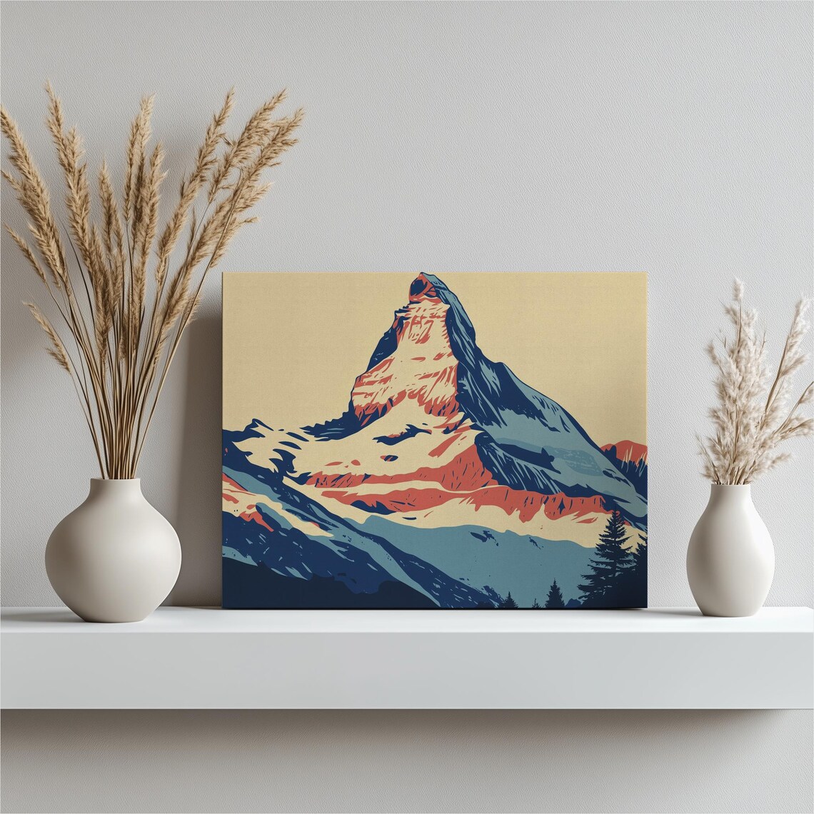Switzerland Matterhorn Vintage Travel Style Mountain Art Poster