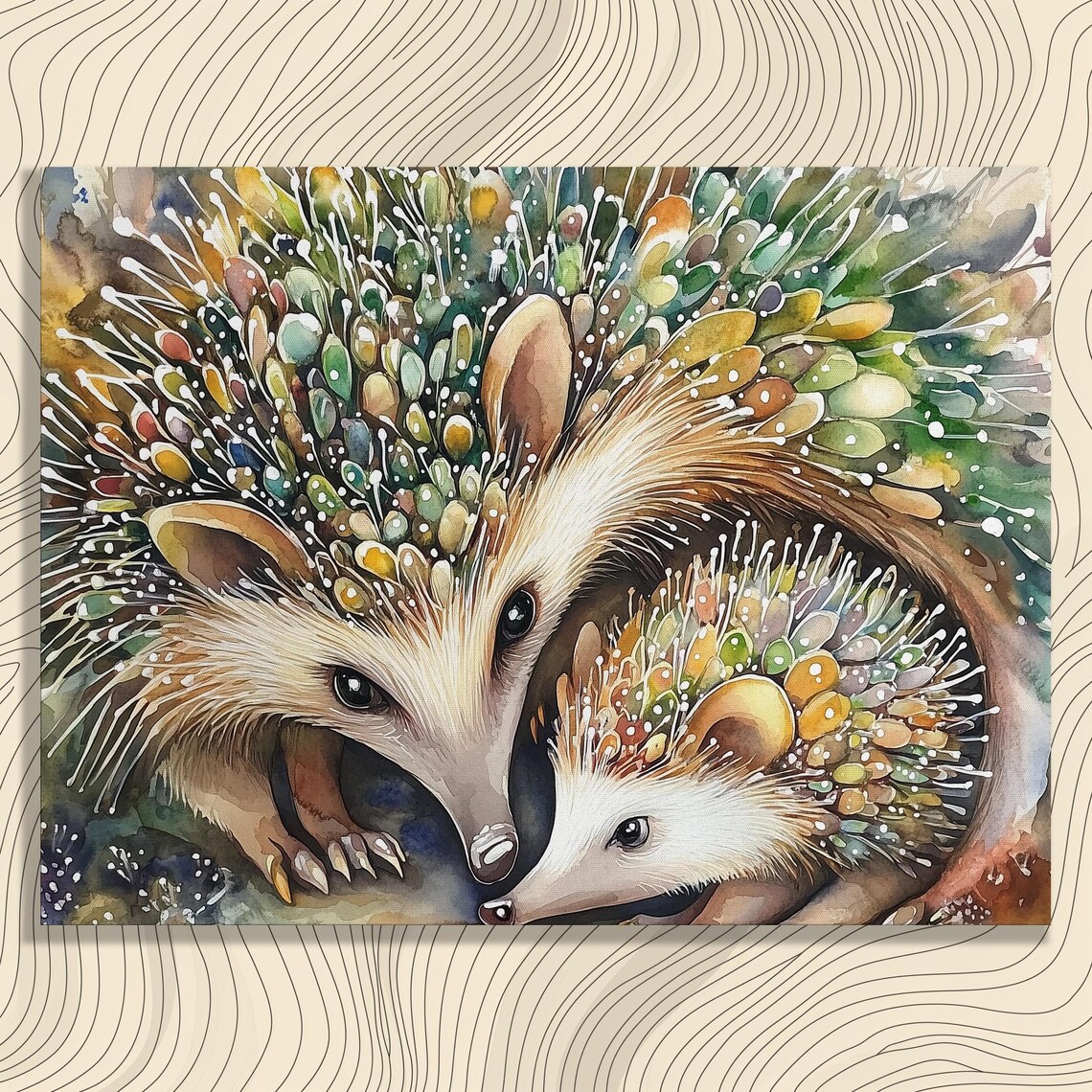 Hedgehog Watercolor Nursery Room Decor Art Print