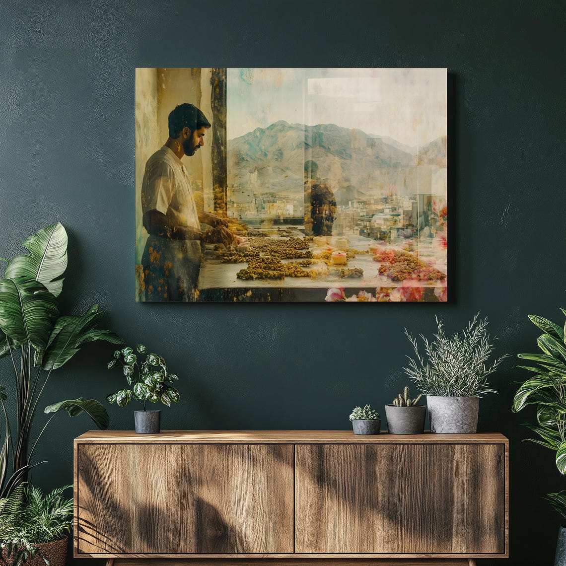 Iranian Pistachio Candy Artisan Workshop Mountain Food Poster