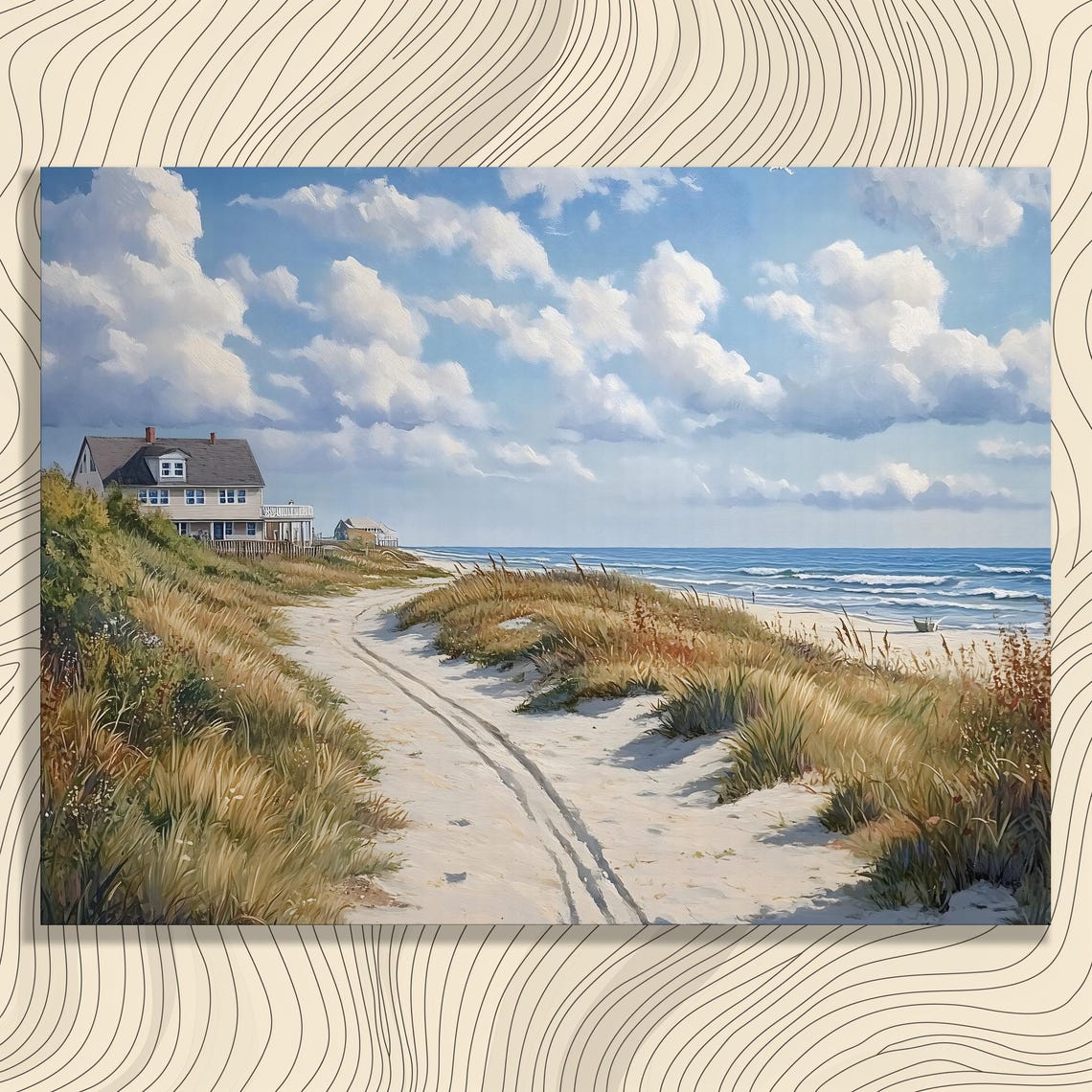 Delaware Beach Coastal Dune Path Ocean Cottage House Wall Print