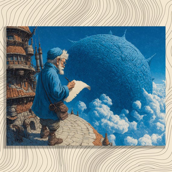 Whimsical Fantasy Canvas Wall Art Surreal Print Blue Sky Painting Unique Gift For Teens And Enthusiasts Dreamlike Decor