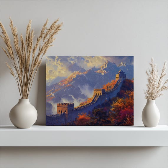 China Canvas Wall Art Great Poster Chinese New Year Decor Nostalgic Painting High Detail Oil Illustration Contemporary Print