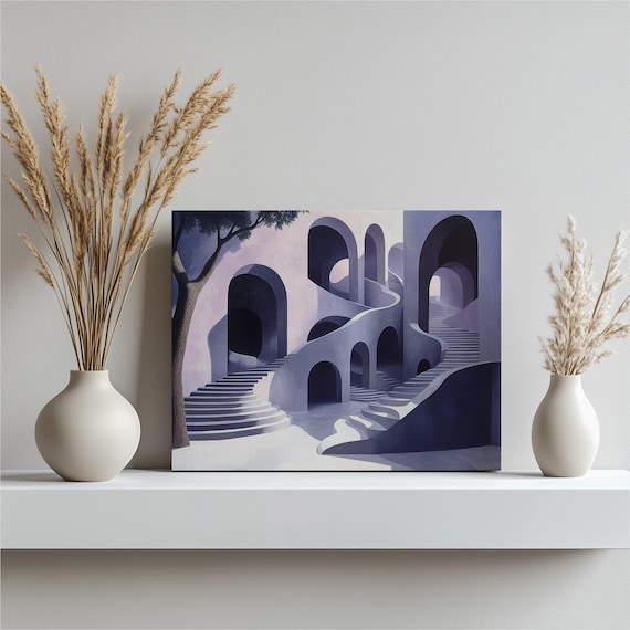 Balance Canvas Wall Art Escher Style Prints Abstract Home Decor Geometric Patterns Optical Illusion Modern Design Artwork Professional