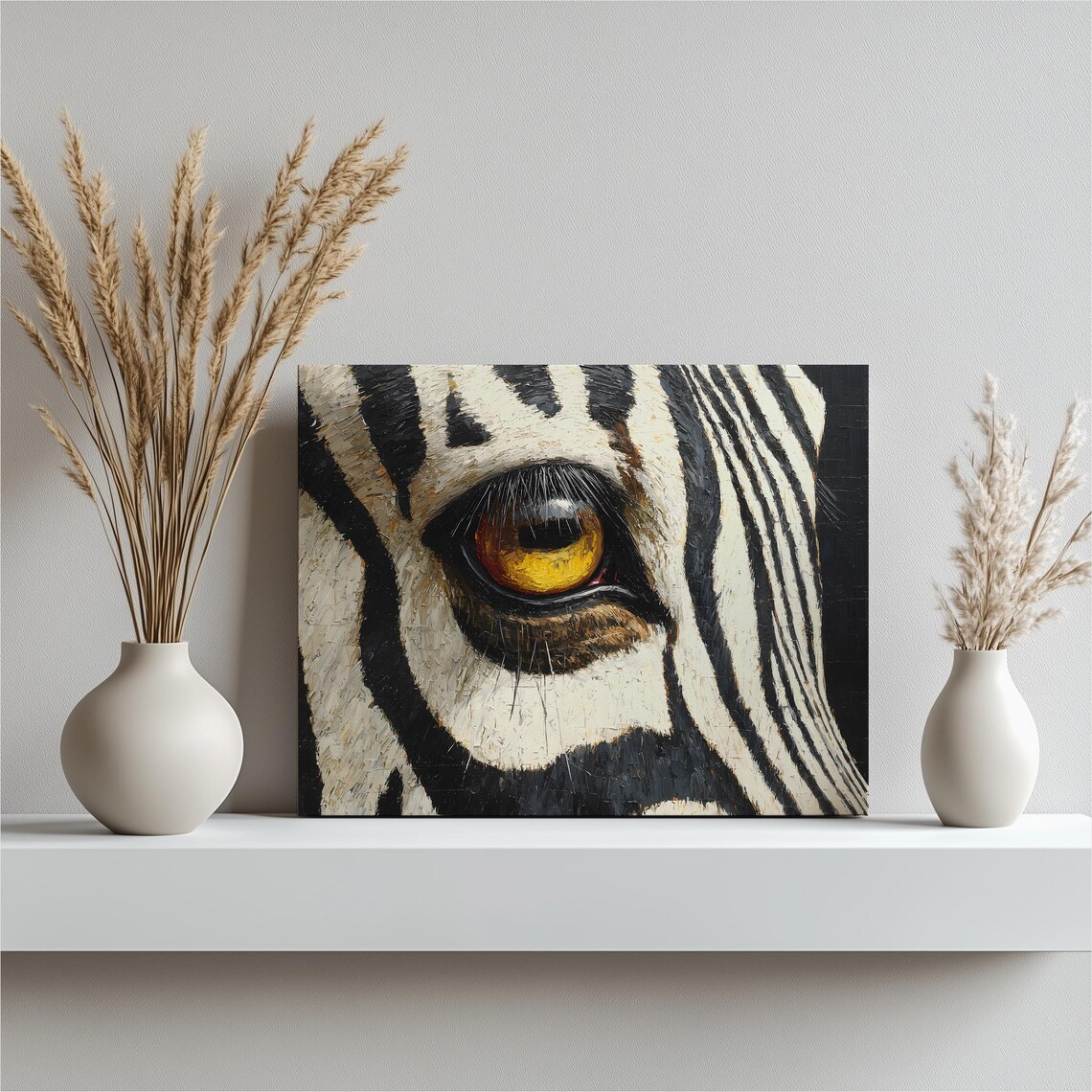 Zebra Eye Black And White Stripes Animal Art Print