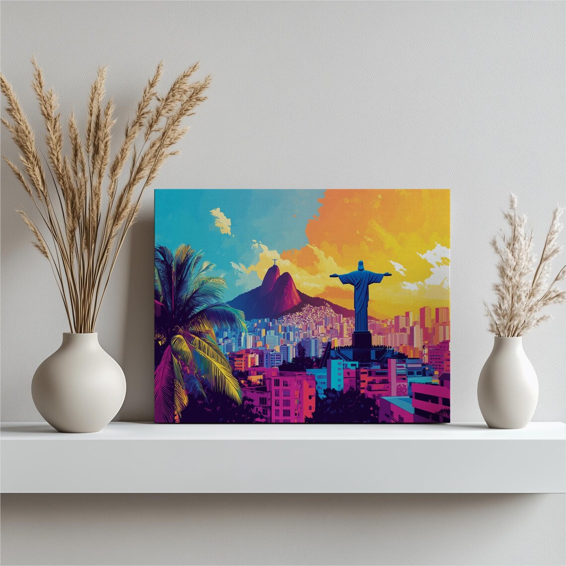 Rio de Janeiro Brazil Christ the Redeemer Sunset Pop Art Poster