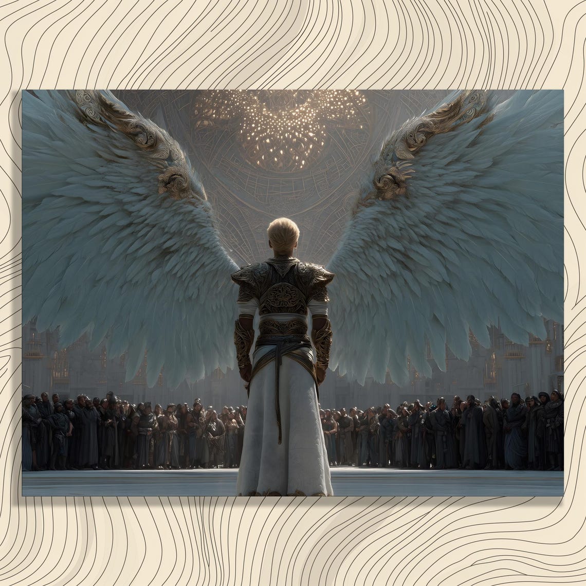 Majestic Angel Wings Epic Fantasy Celestial Being Art Poster