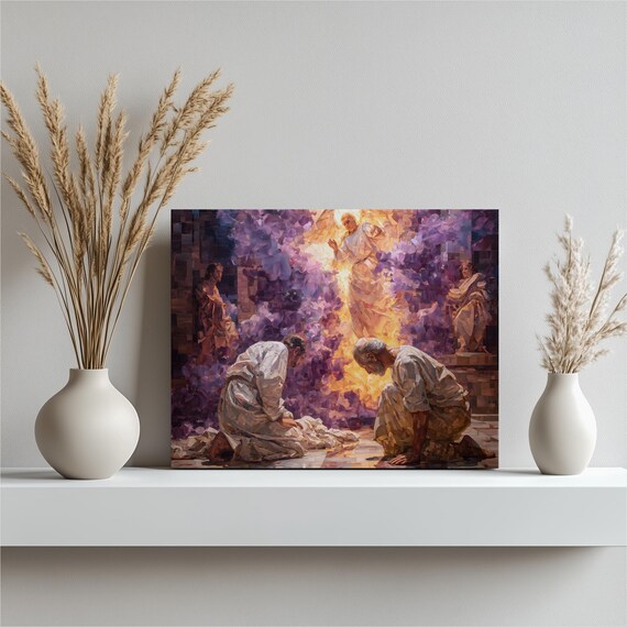 Heavenly Angel Canvas Wall Art Resurrection Scene Spiritual Christian Faith Religious Home Decor Print Bible Verse Inspirational Gift