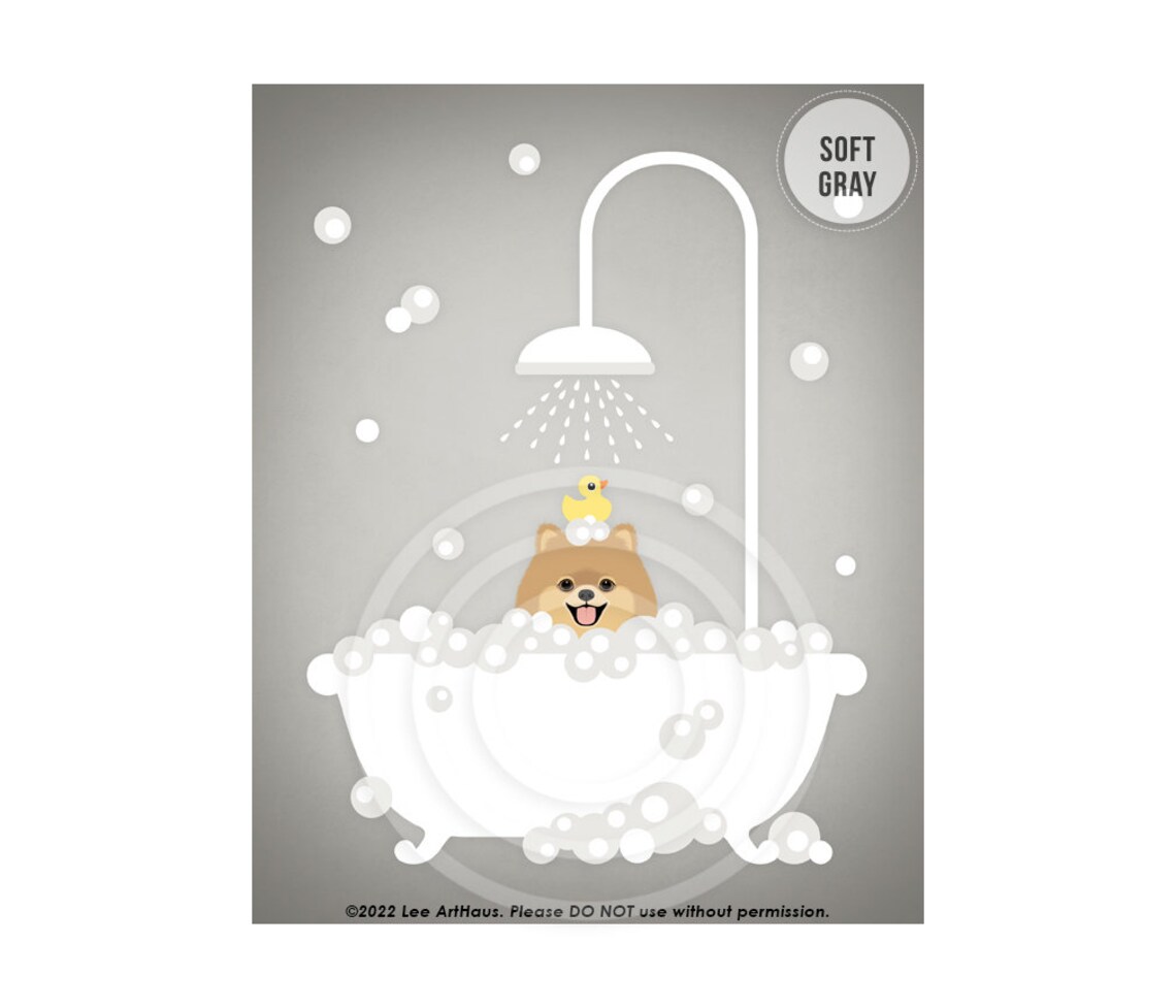 333dp Dog Lover Gifts Pomeranian Dog In Bubble Bath Wall Art Pomeranian Decor Dog Art Prints Dog Drawing Pomeranian Puppy Print - Image 3