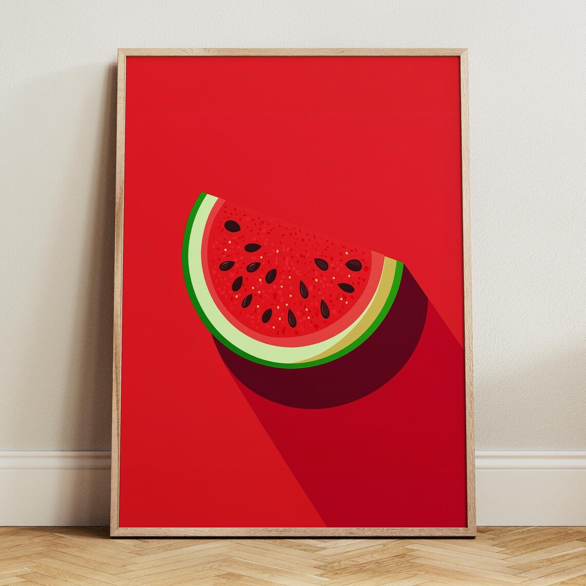 Watermelon Print Watermelon Illustration Watermelon Wall Art Print Kitchen Wall Art Modern Fruit Print 1