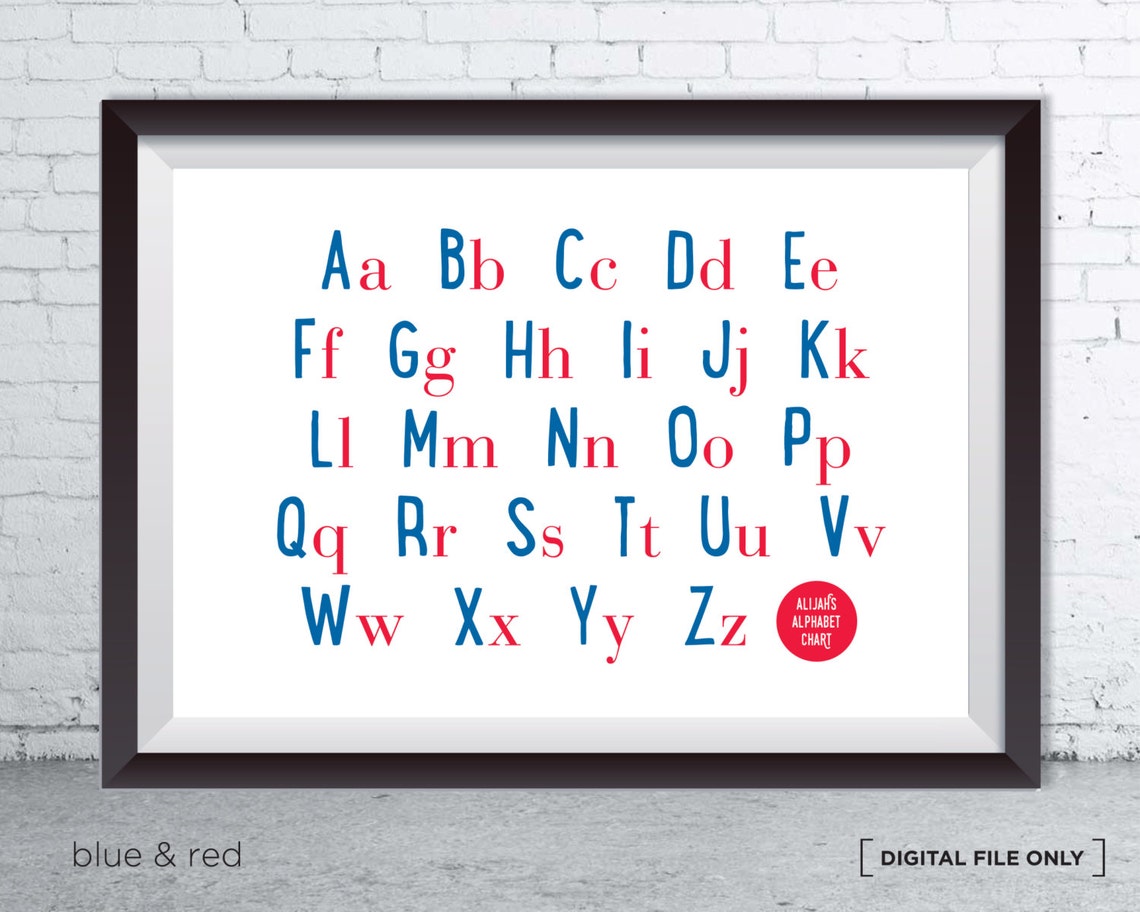 Black And White Alphabet Chart Aa Zz Kids Learning Poster Design - Image 2