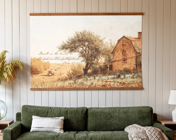 Vintage Autumn Scripture Wall Art On Tapestry Thanksgiving Decor Fall Themed Wall Decor Psalm 373 Scripture Tapestry 515
