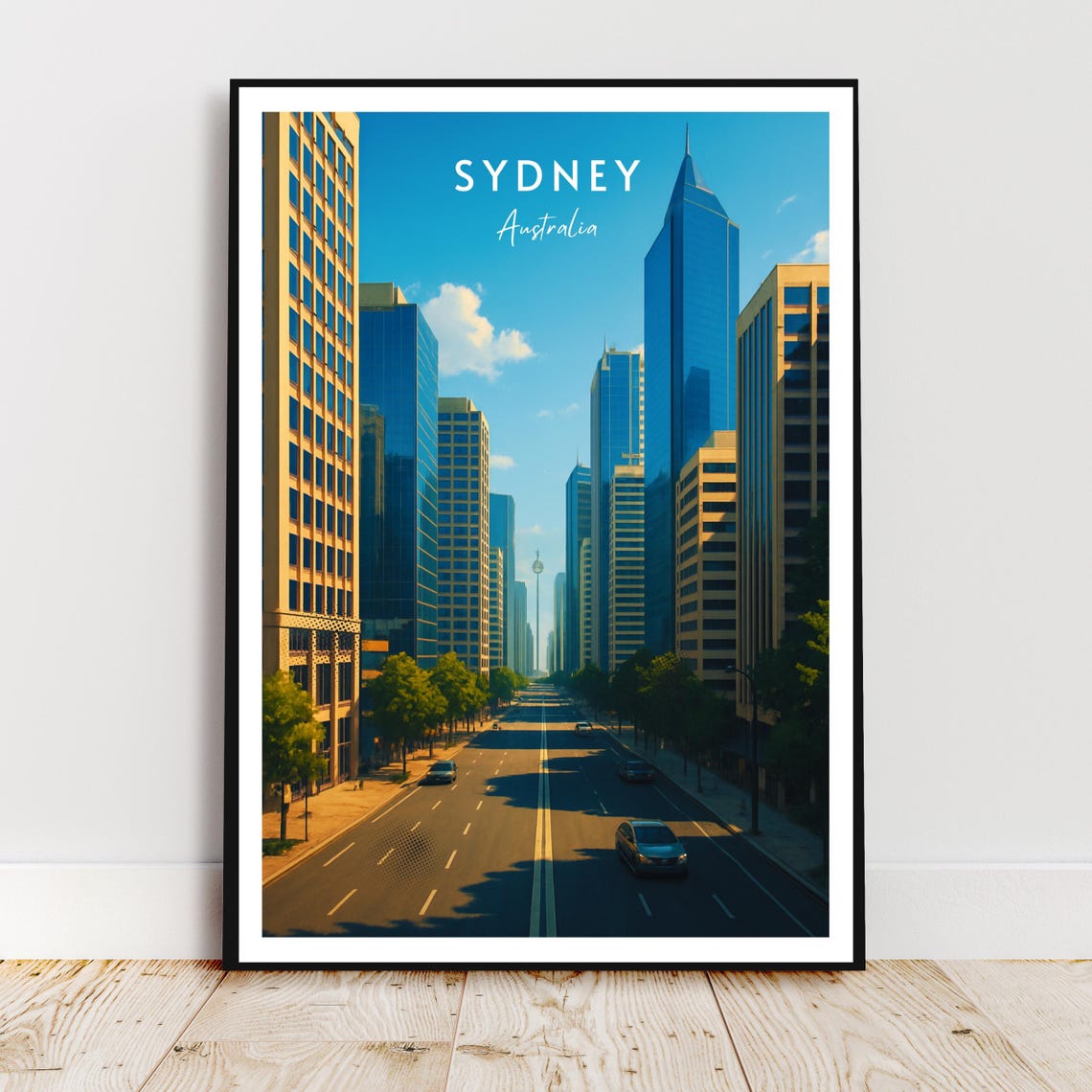 Travel Wall Poster Sydney Australia Oceania Skyline Modern Retro Vintage Art Gift Print