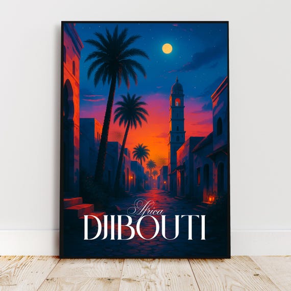 Travel Wall Poster Djibouti Africa Danakil Desert Gulf Of Aden Modern Art Gift Print