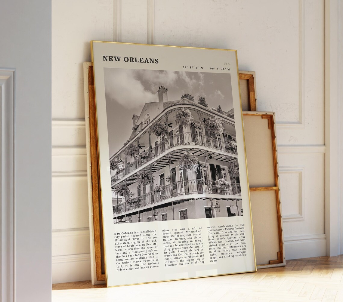 New Orleans Vintage Travel Poster, Jazz Lovers