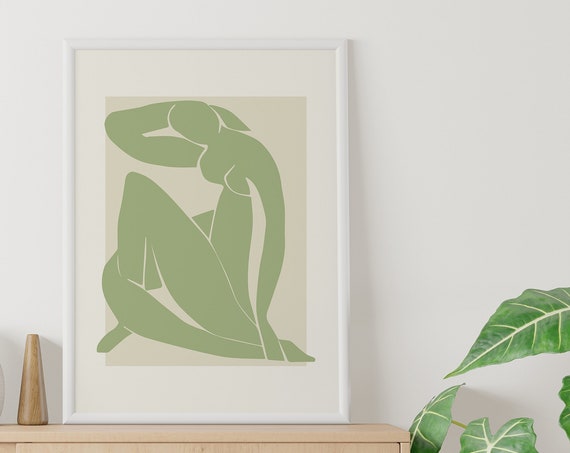 Matisse Exhibition Green Nude Print Art Paper Cut Outs French Abstract Art Abstract Wall Art