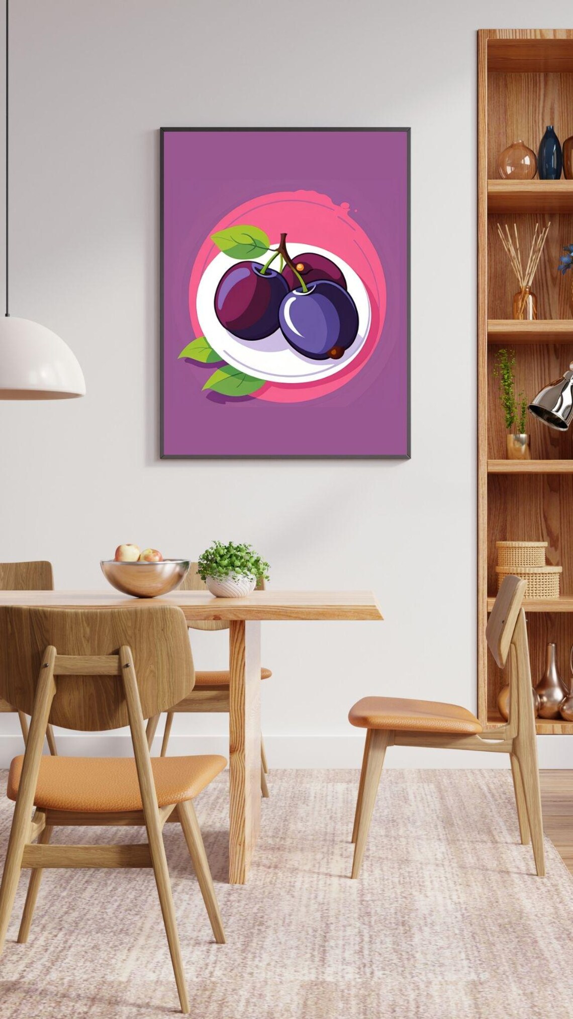 Plum Print Fruit Market Print Art Abstract Wall Art Art Colourful Art Maximalist Minimalistic - Image 4