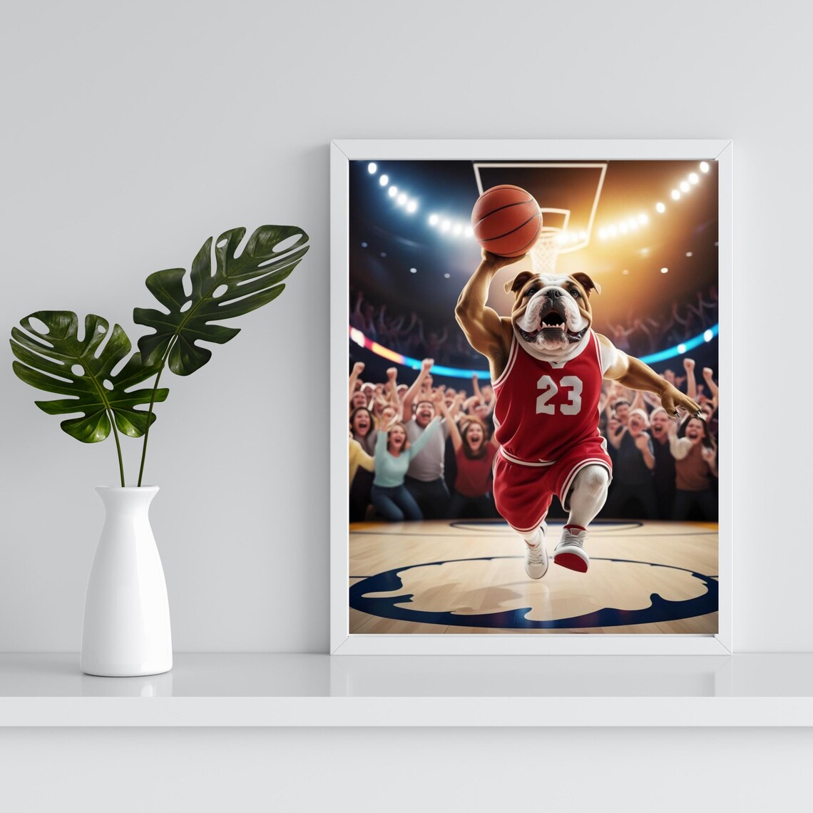 Basketball Playoff Bulldog Art Print, Sports Season - Image 2